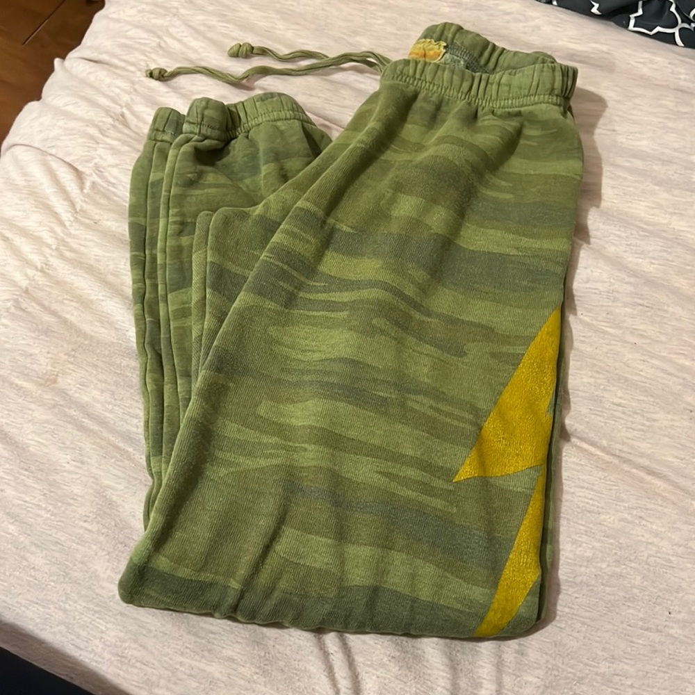 Aviator nation camo lightning bolt jogger sweatpants